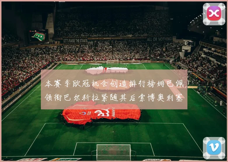 本赛季欧冠机会创造排行榜姆巴佩领衔巴尔科拉紧随其后索博奥利塞表现出色